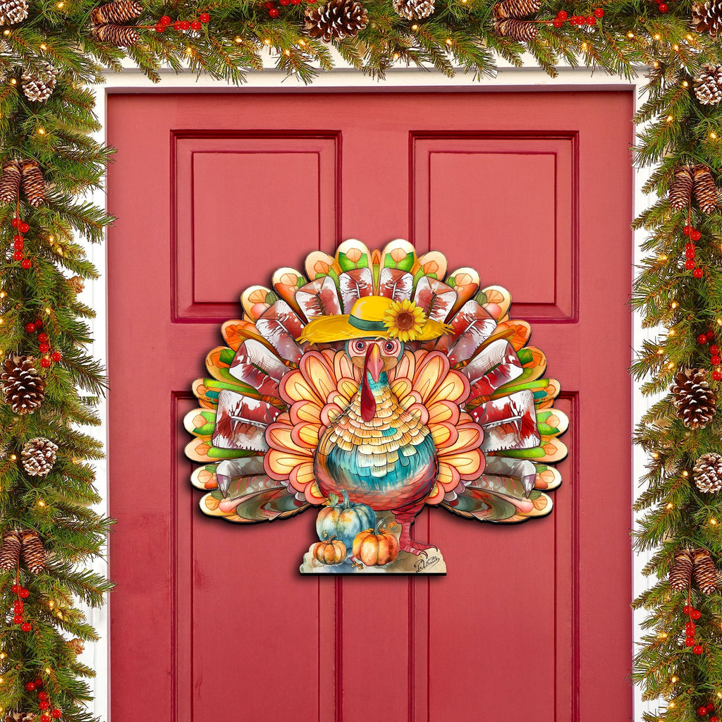 Thanksgiving Turkey Holiday Door Decor  by G. Debrekht - Thanksgiving Halloween Decor  - 8611055H